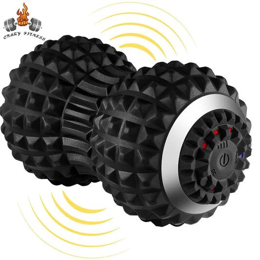 Electric Massage Peanut Ball 4-Speed Vibrating USB Rechargeable Sport Yoga Foam Roller Muscle Relaxation Small Fitness Equipment